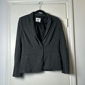 Old Navy Jersey Knit Comfortable One Button Blazer Size Small Heather Gray